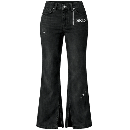 women black denim jeans