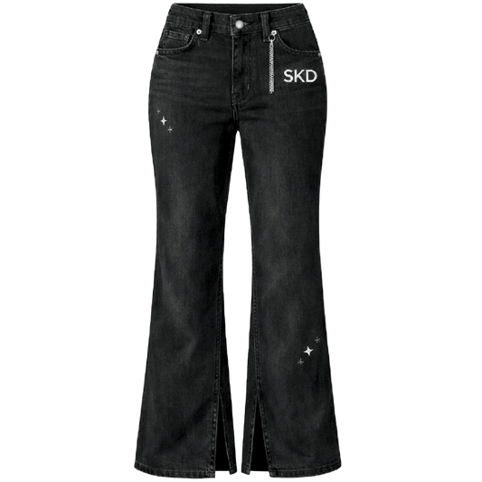 women black denim jeans
